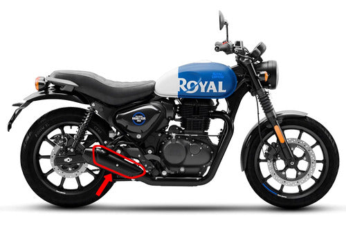 Protetor De Calor Do Escapamento Preto Original Royal Enfield Hunter 350